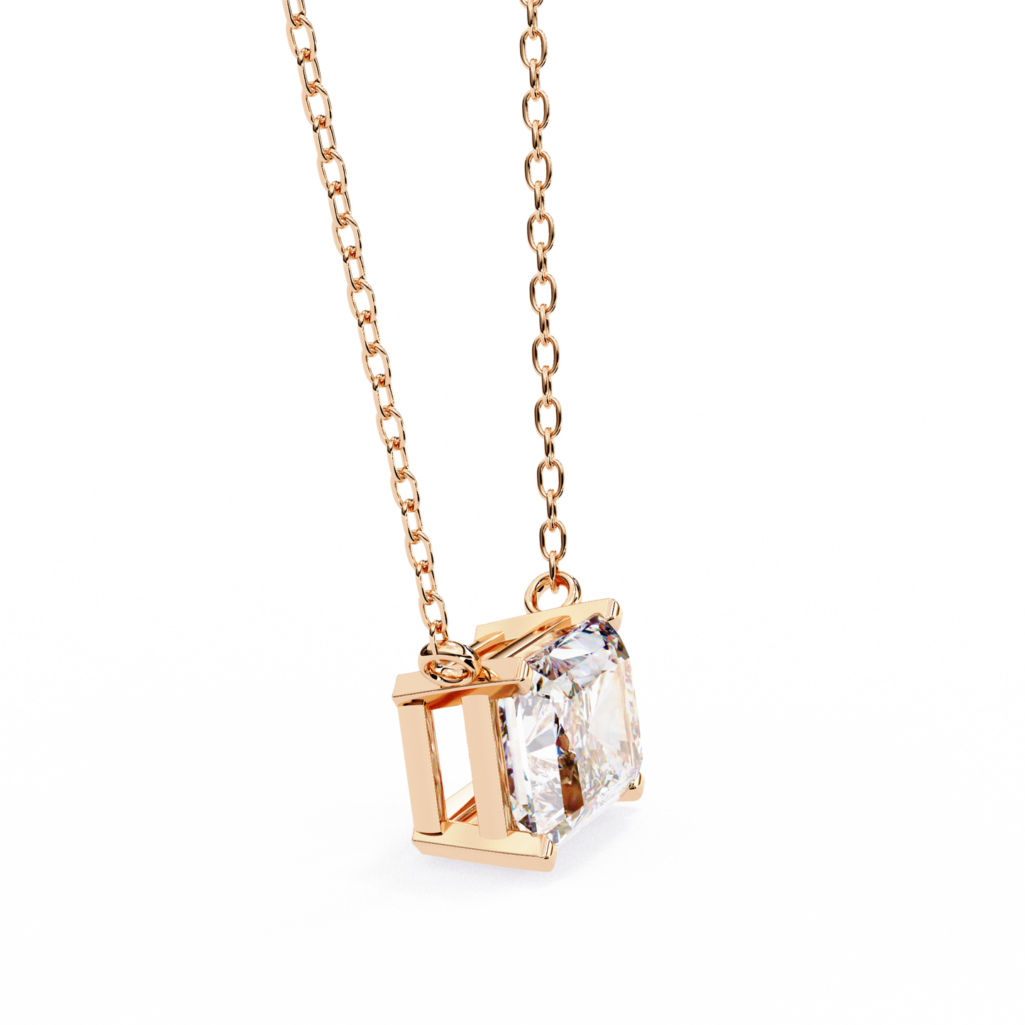 1.95ct Horizontal Radiant Solitaire Diamond Pendent in Yellow Gold