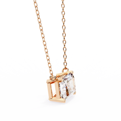 1.95ct Horizontal Radiant Solitaire Diamond Pendent in Yellow Gold