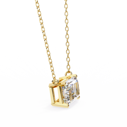 1.95ct Horizontal Radiant Solitaire Diamond Pendent in Yellow Gold