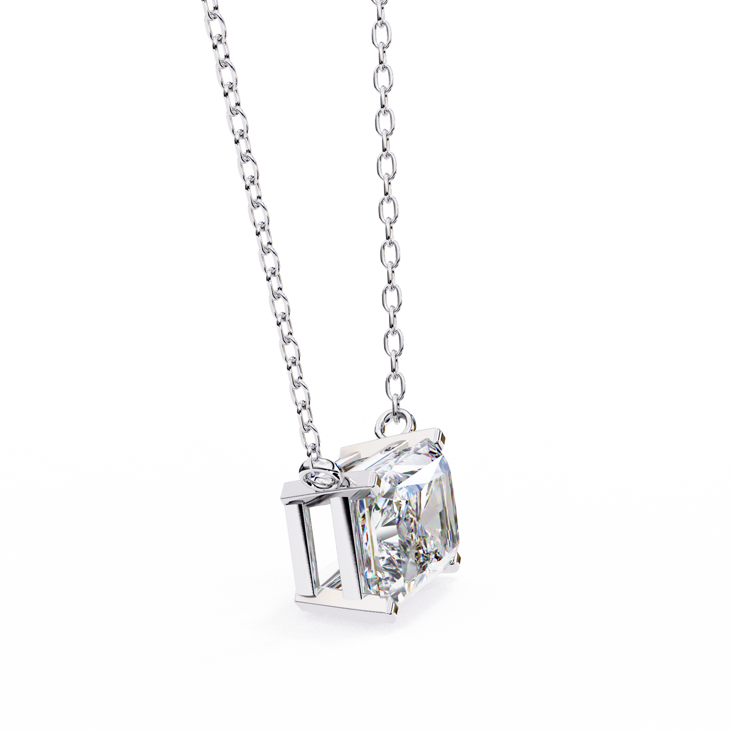 1.95ct Horizontal Radiant Solitaire Diamond Pendent in Yellow Gold