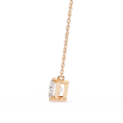1.95ct Horizontal Radiant Solitaire Diamond Pendent in Yellow Gold