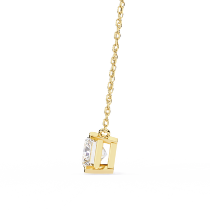 1.95ct Horizontal Radiant Solitaire Diamond Pendent in Yellow Gold