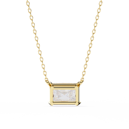 1.95ct Horizontal Radiant Solitaire Diamond Pendent in Yellow Gold