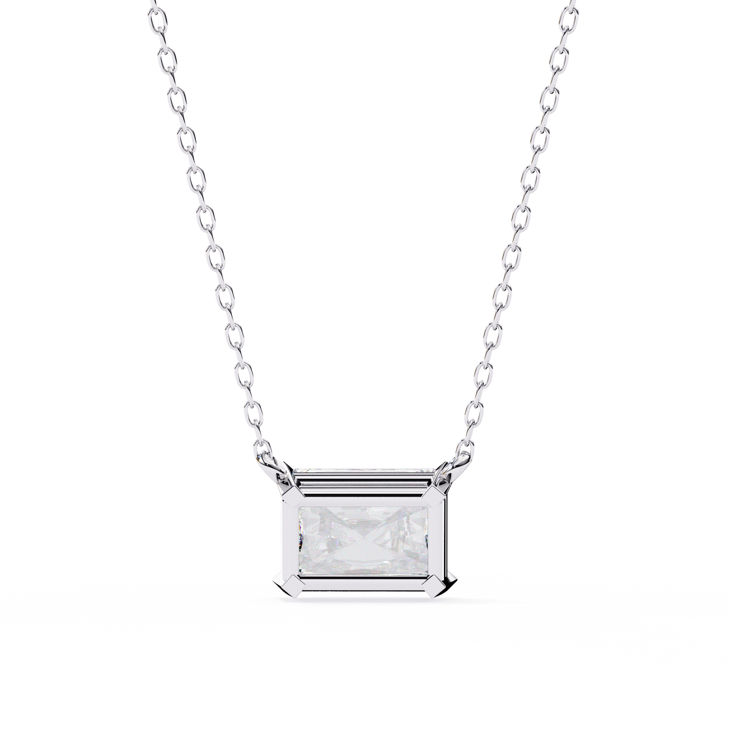 1.95ct Horizontal Radiant Solitaire Diamond Pendent in Yellow Gold