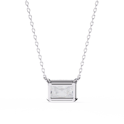 1.95ct Horizontal Radiant Solitaire Diamond Pendent in Yellow Gold