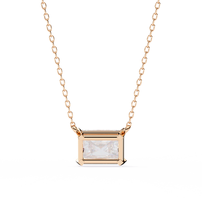 1.95ct Horizontal Radiant Solitaire Diamond Pendent in Yellow Gold