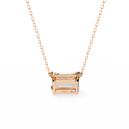 1.95ct Horizontal Radiant Solitaire Diamond Pendent in Yellow Gold