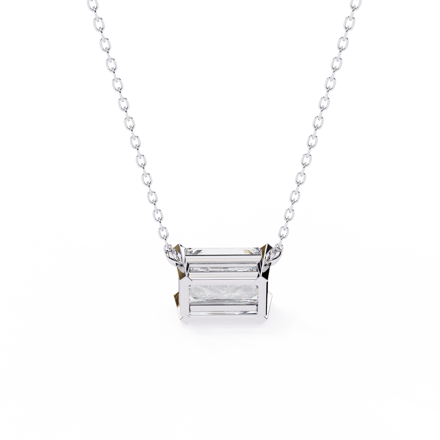 1.95ct Horizontal Radiant Solitaire Diamond Pendent in Yellow Gold
