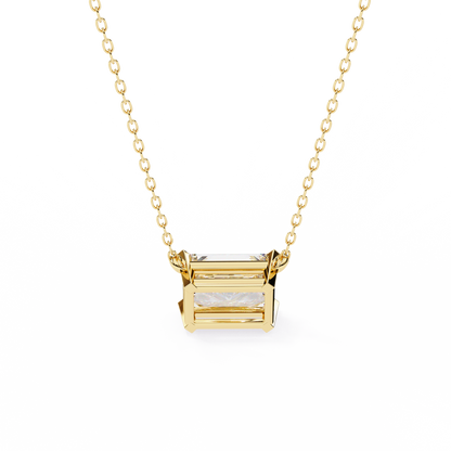 1.95ct Horizontal Radiant Solitaire Diamond Pendent in Yellow Gold