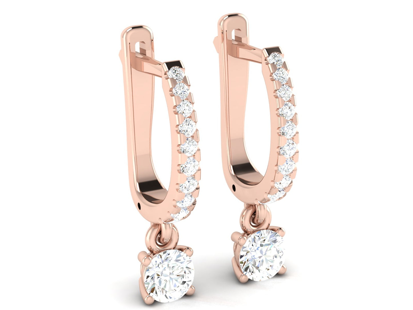 Infinity Sparkle Halo Hoop Earrings In White Gold - 0.87 Ct Round Brilliant Cut Diamonds
