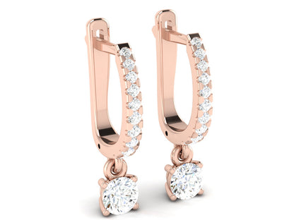 Infinity Sparkle Halo Hoop Earrings In White Gold - 0.87 Ct Round Brilliant Cut Diamonds