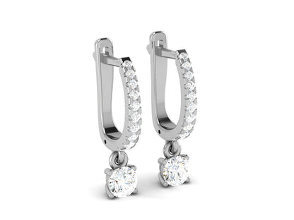 Infinity Sparkle Halo Hoop Earrings In White Gold - 0.87 Ct Round Brilliant Cut Diamonds