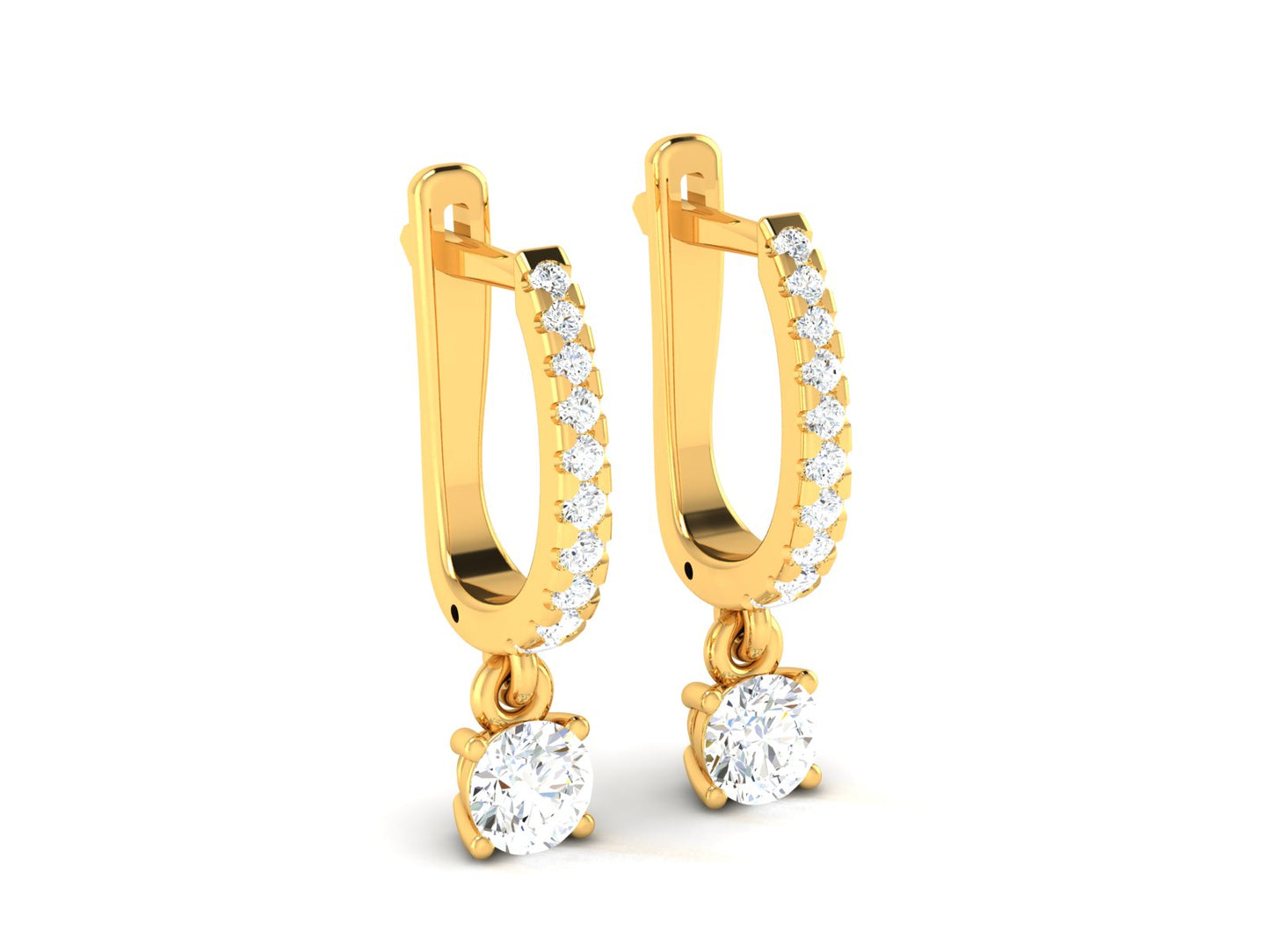 Infinity Sparkle Halo Hoop Earrings In White Gold - 0.87 Ct Round Brilliant Cut Diamonds