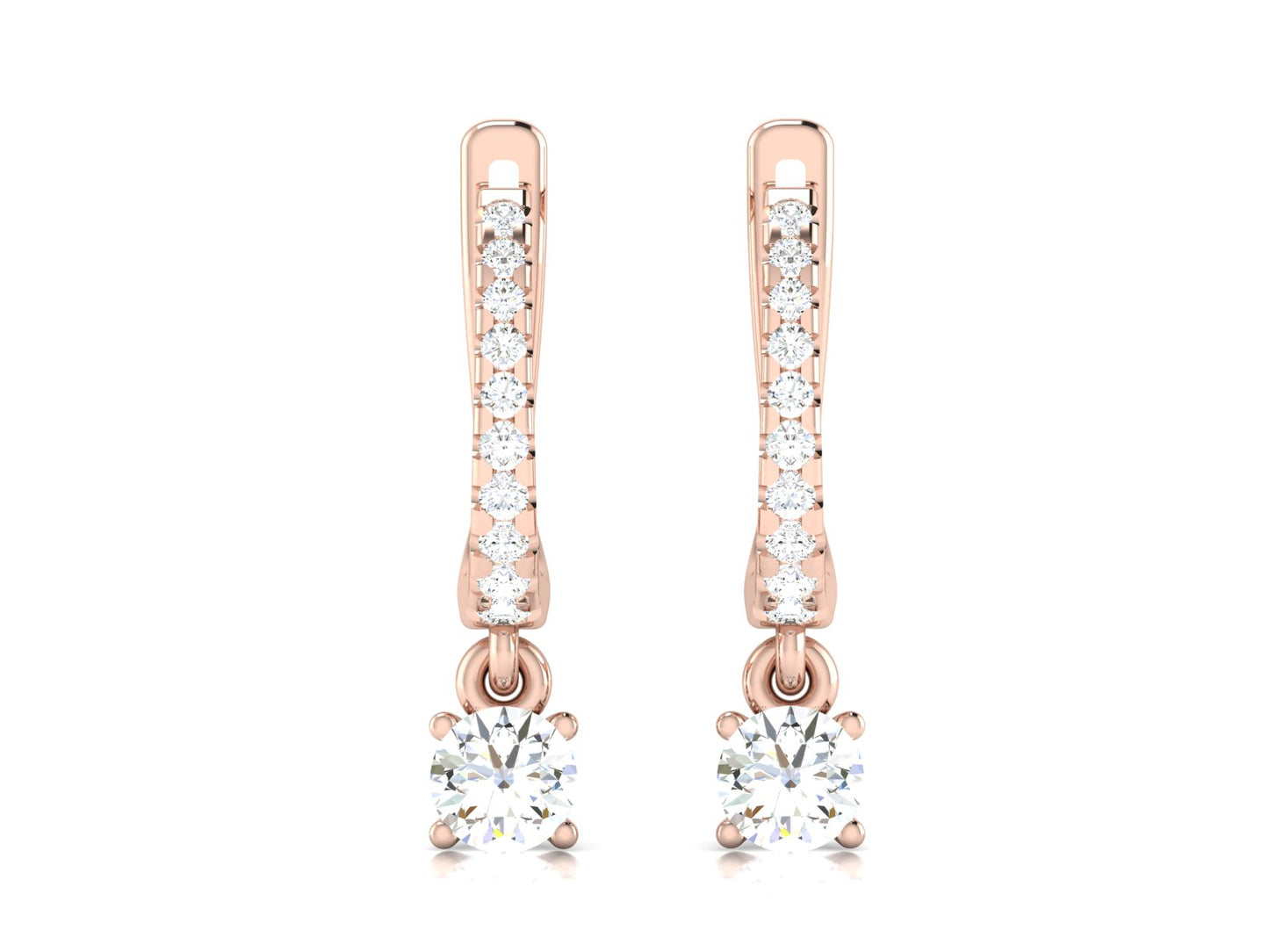 Infinity Sparkle Halo Hoop Earrings In White Gold - 0.87 Ct Round Brilliant Cut Diamonds