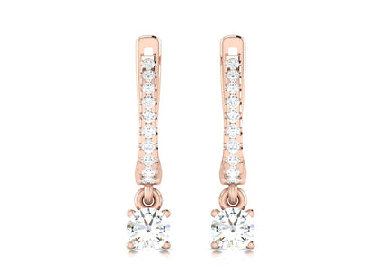 Infinity Sparkle Halo Hoop Earrings In White Gold - 0.87 Ct Round Brilliant Cut Diamonds