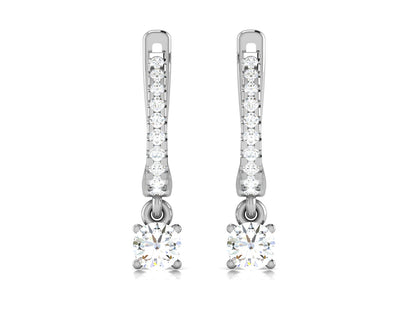 Infinity Sparkle Halo Hoop Earrings In White Gold - 0.87 Ct Round Brilliant Cut Diamonds