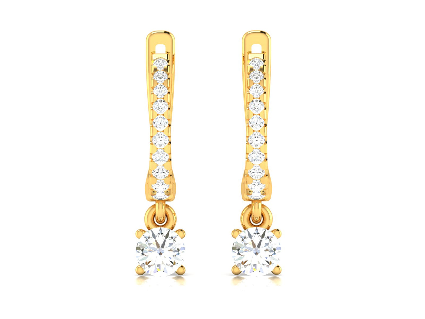 Infinity Sparkle Halo Hoop Earrings In White Gold - 0.87 Ct Round Brilliant Cut Diamonds