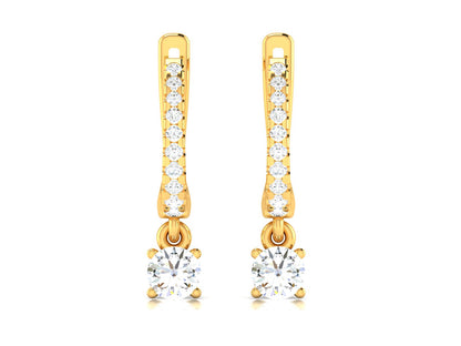 Infinity Sparkle Halo Hoop Earrings In White Gold - 0.87 Ct Round Brilliant Cut Diamonds