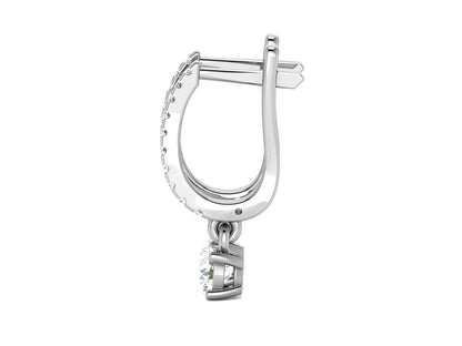 Infinity Sparkle Halo Hoop Earrings In White Gold - 0.87 Ct Round Brilliant Cut Diamonds