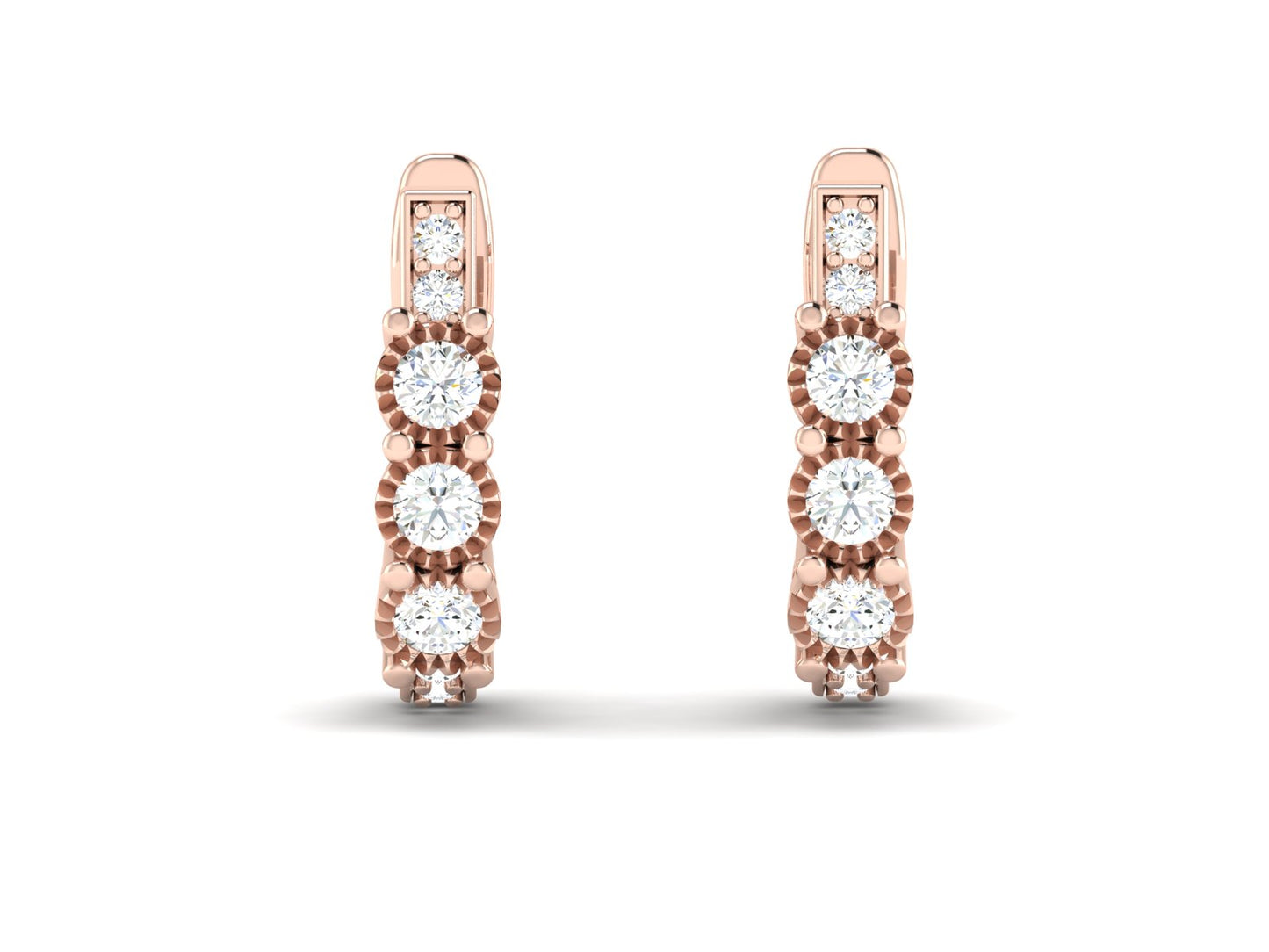 Stellar Cascade Diamond Hoop earrings - 0.71 Ct