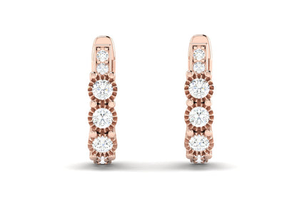 Stellar Cascade Diamond Hoop earrings - 0.71 Ct