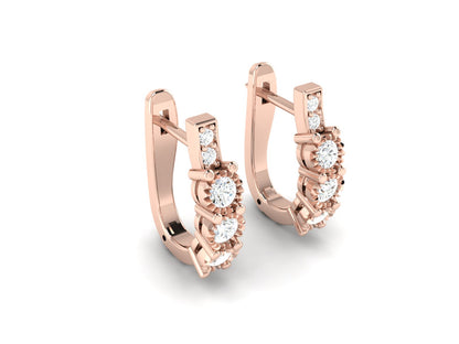 Stellar Cascade Diamond Hoop earrings - 0.71 Ct