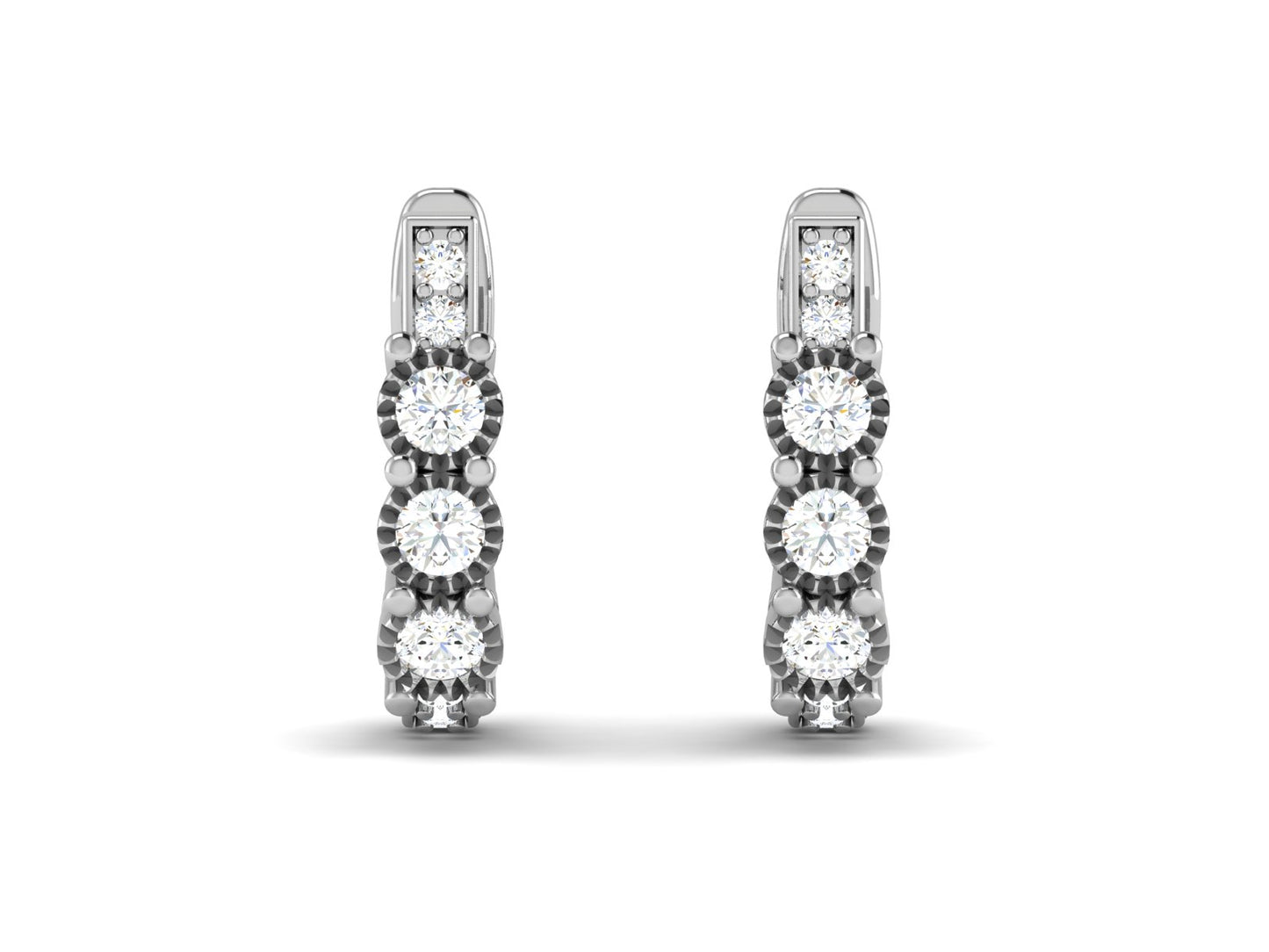 Stellar Cascade Diamond Hoop earrings - 0.71 Ct