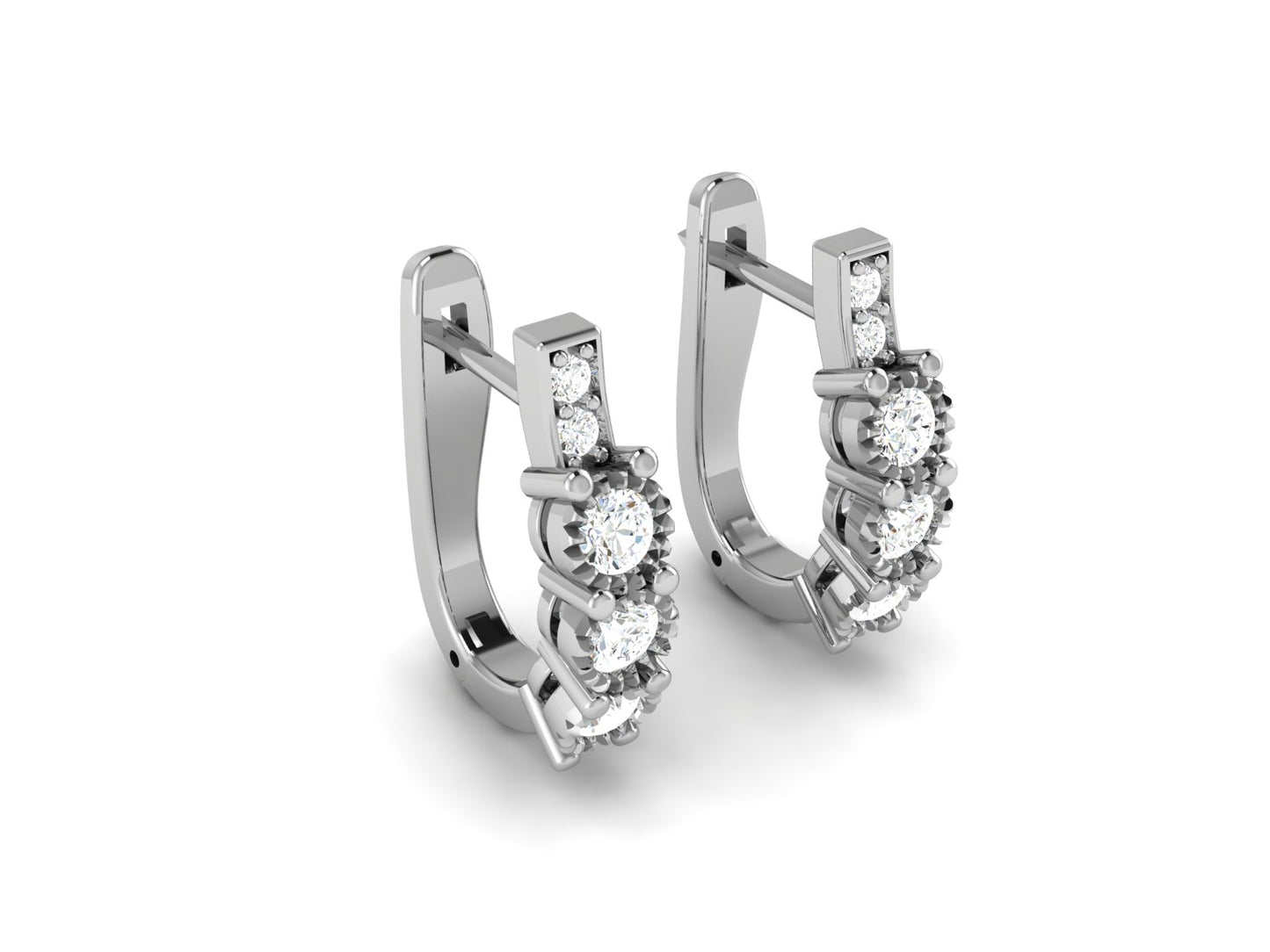 Stellar Cascade Diamond Hoop earrings - 0.71 Ct