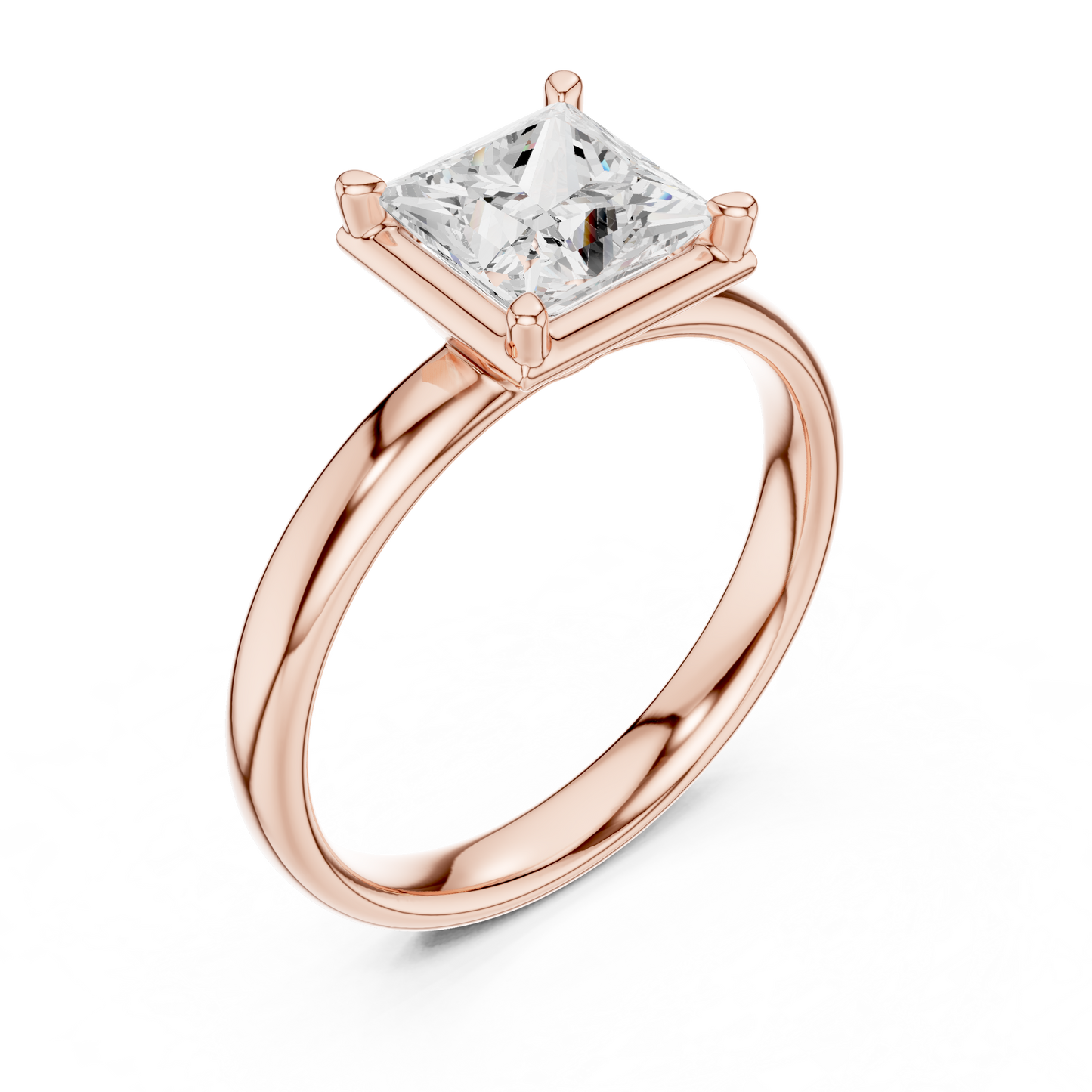 1.50 Carat Princess Cut Diamond Solitaire Ring | Yellow Gold