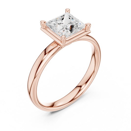 1.50 Carat Princess Cut Diamond Solitaire Ring | Yellow Gold