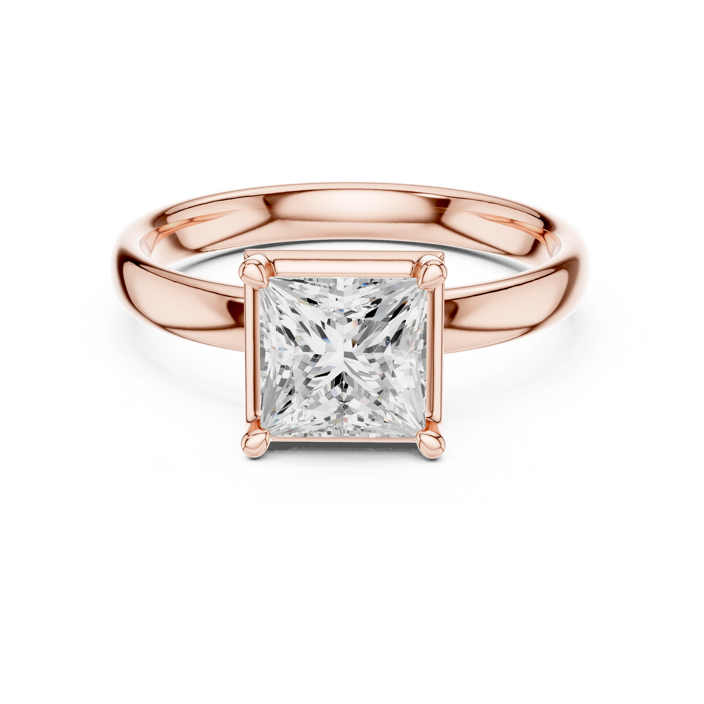 1.50 Carat Princess Cut Diamond Solitaire Ring | Yellow Gold
