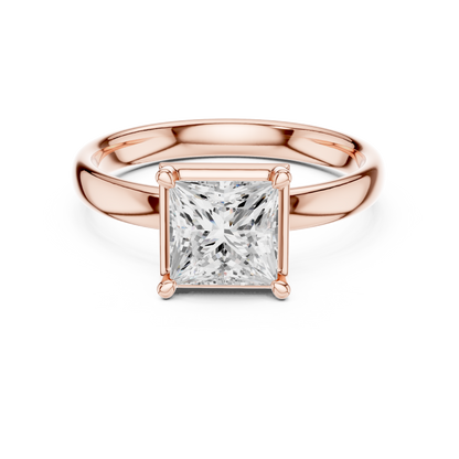 1.50 Carat Princess Cut Diamond Solitaire Ring | Yellow Gold