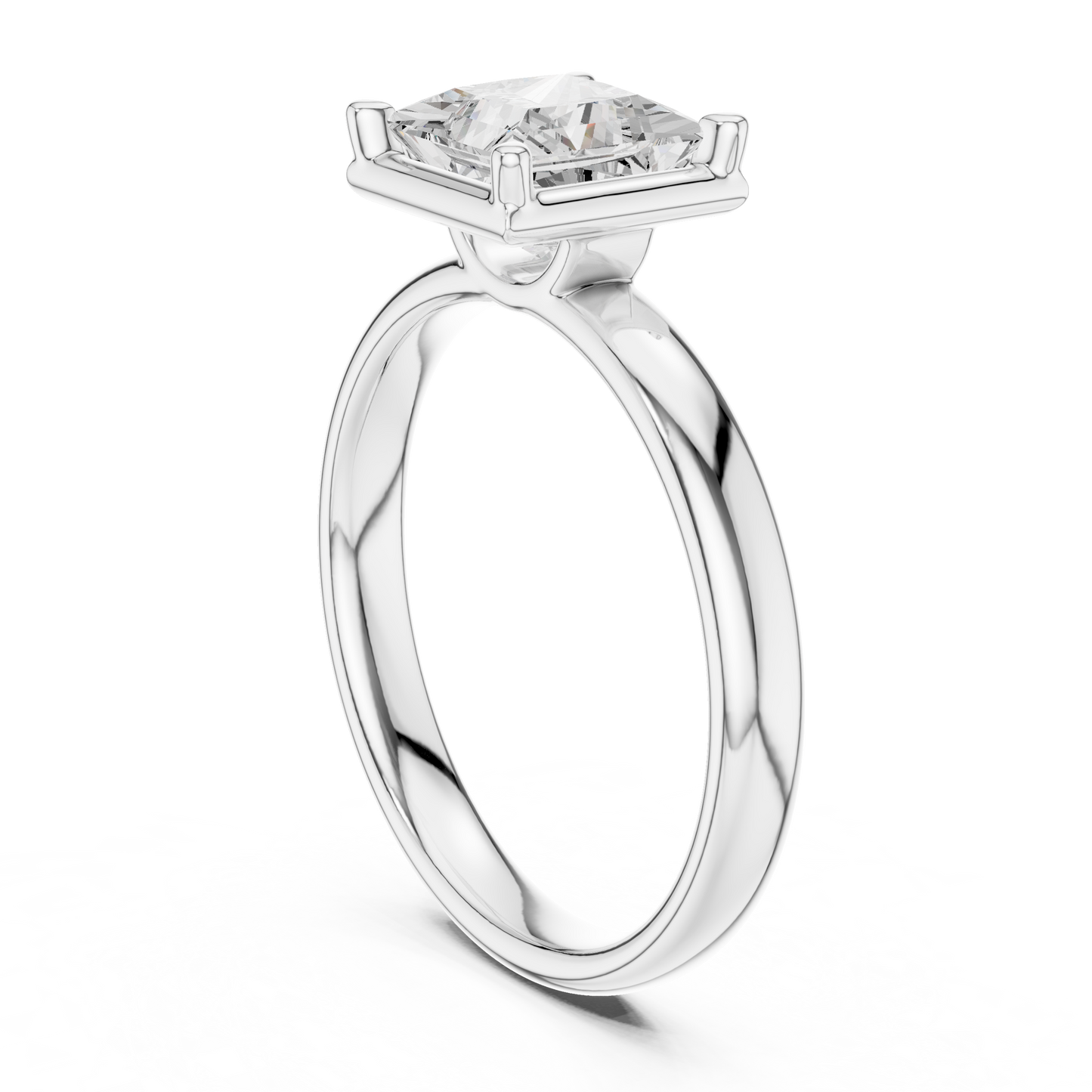 1.50 Carat Princess Cut Diamond Solitaire Ring | Yellow Gold