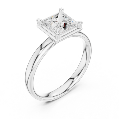 1.50 Carat Princess Cut Diamond Solitaire Ring | Yellow Gold
