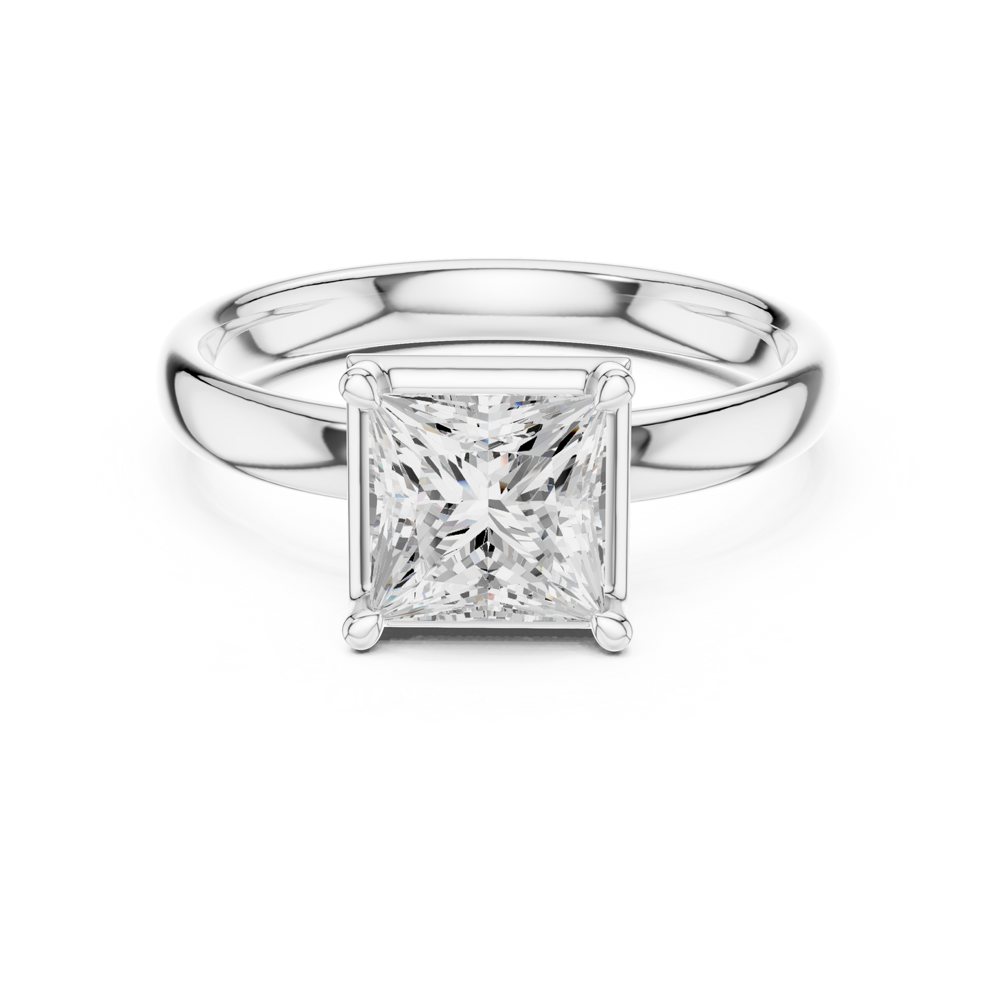 1.50 Carat Princess Cut Diamond Solitaire Ring | Yellow Gold