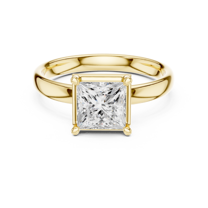 1.50 Carat Princess Cut Diamond Solitaire Ring | Yellow Gold