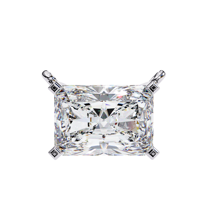 1.95ct Horizontal Radiant Solitaire Diamond Pendent in Yellow Gold