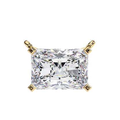 1.95ct Horizontal Radiant Solitaire Diamond Pendent in Yellow Gold
