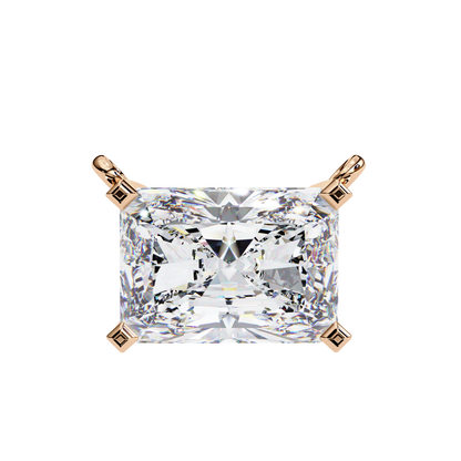 1.95ct Horizontal Radiant Solitaire Diamond Pendent in Yellow Gold