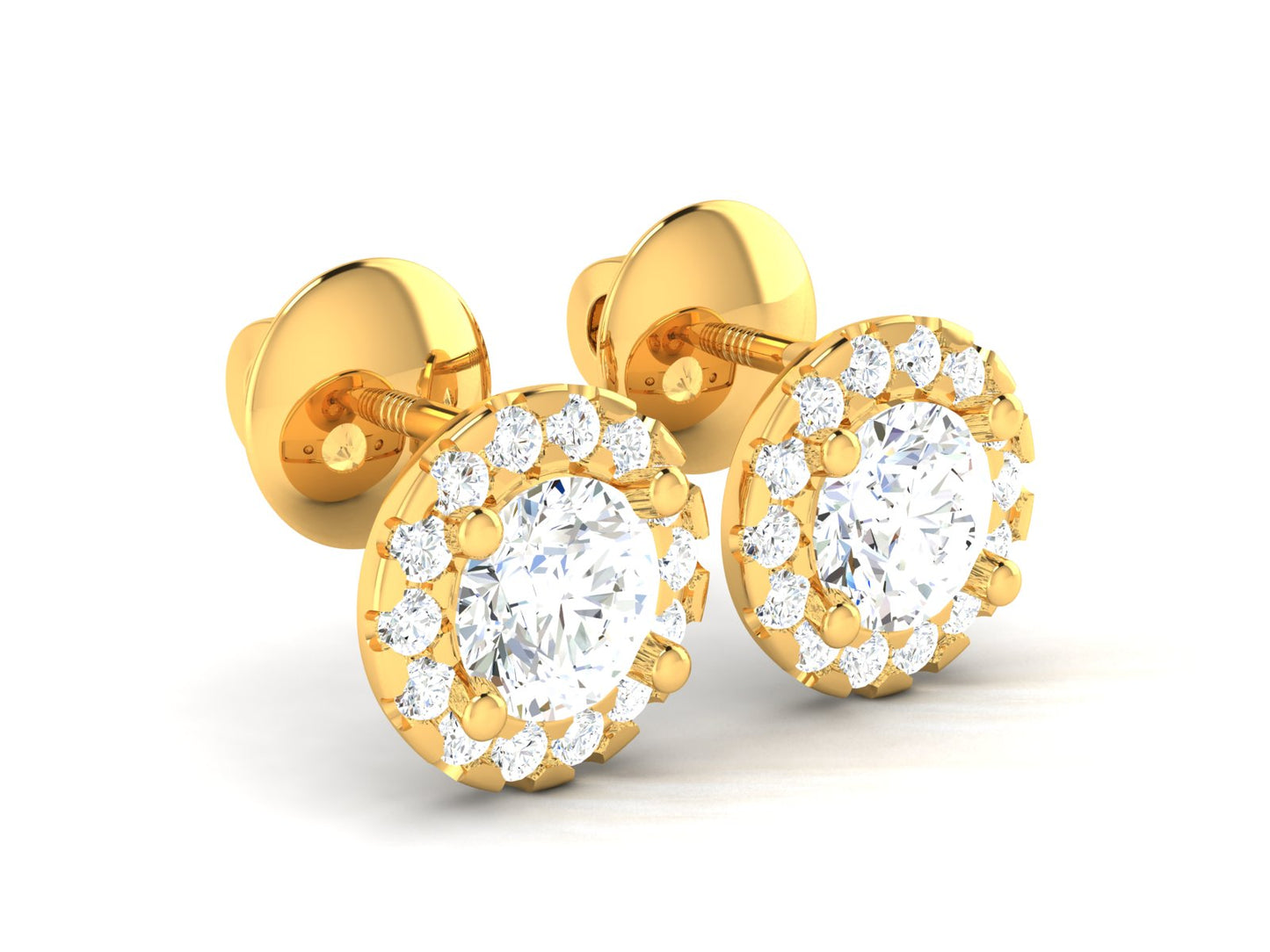 The Classic Spark Stud Earrings In Gold - 1.06 Ct Round Brilliant Cut Diamonds