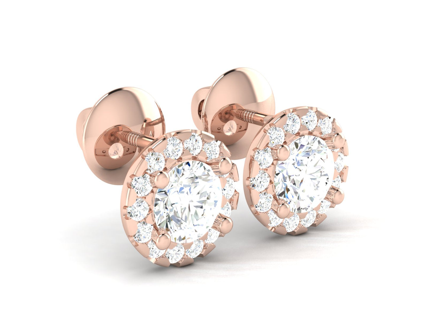 The Classic Spark Stud Earrings In Gold - 1.06 Ct Round Brilliant Cut Diamonds