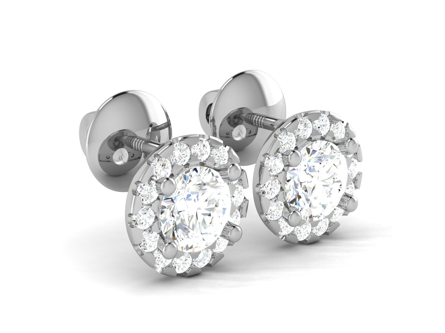The Classic Spark Stud Earrings In Gold - 1.06 Ct Round Brilliant Cut Diamonds