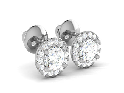 The Classic Spark Stud Earrings In Gold - 1.06 Ct Round Brilliant Cut Diamonds