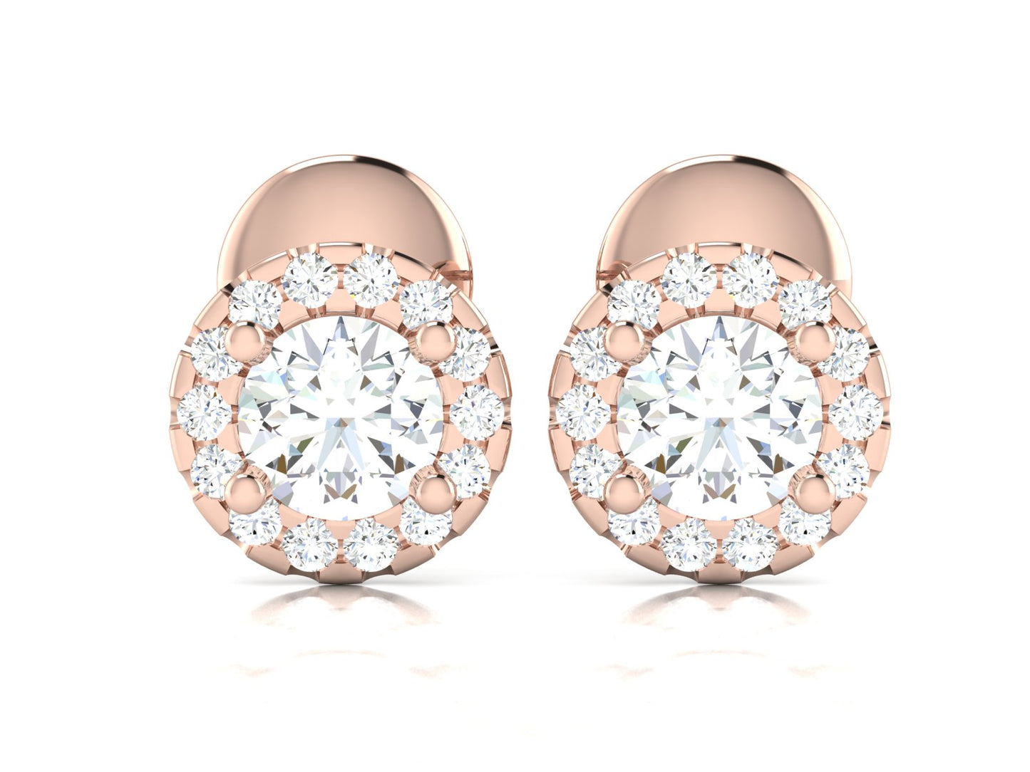 The Classic Spark Stud Earrings In Gold - 1.06 Ct Round Brilliant Cut Diamonds