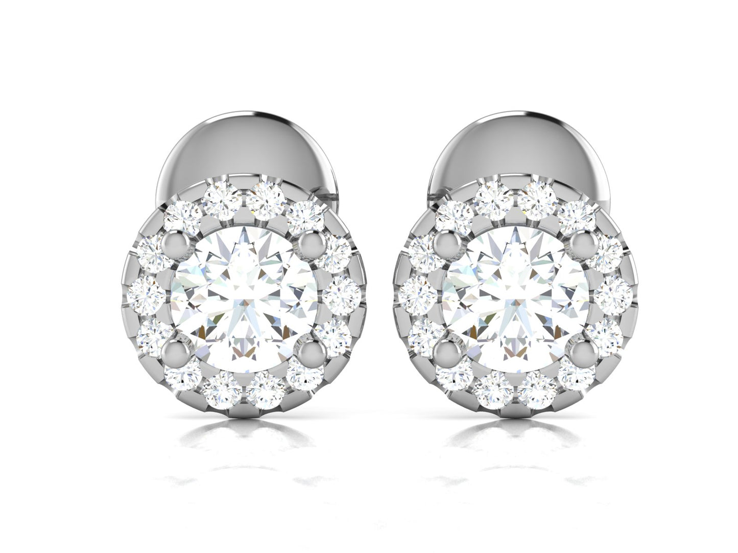 The Classic Spark Stud Earrings In Gold - 1.06 Ct Round Brilliant Cut Diamonds