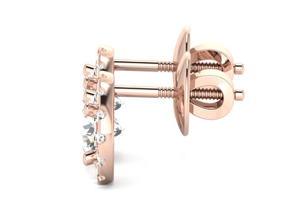 The Classic Spark Stud Earrings In Gold - 1.06 Ct Round Brilliant Cut Diamonds