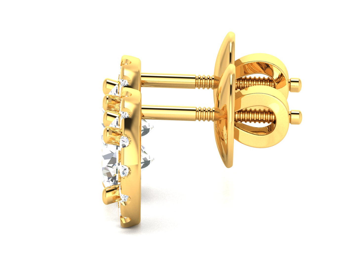 The Classic Spark Stud Earrings In Gold - 1.06 Ct Round Brilliant Cut Diamonds