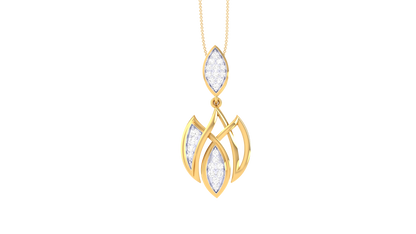 Twinkling Bloom Gold Pendent - 0.16 Ct Brilliant Cut Diamonds