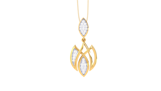 Twinkling Bloom Gold Pendent - 0.16 Ct Brilliant Cut Diamonds