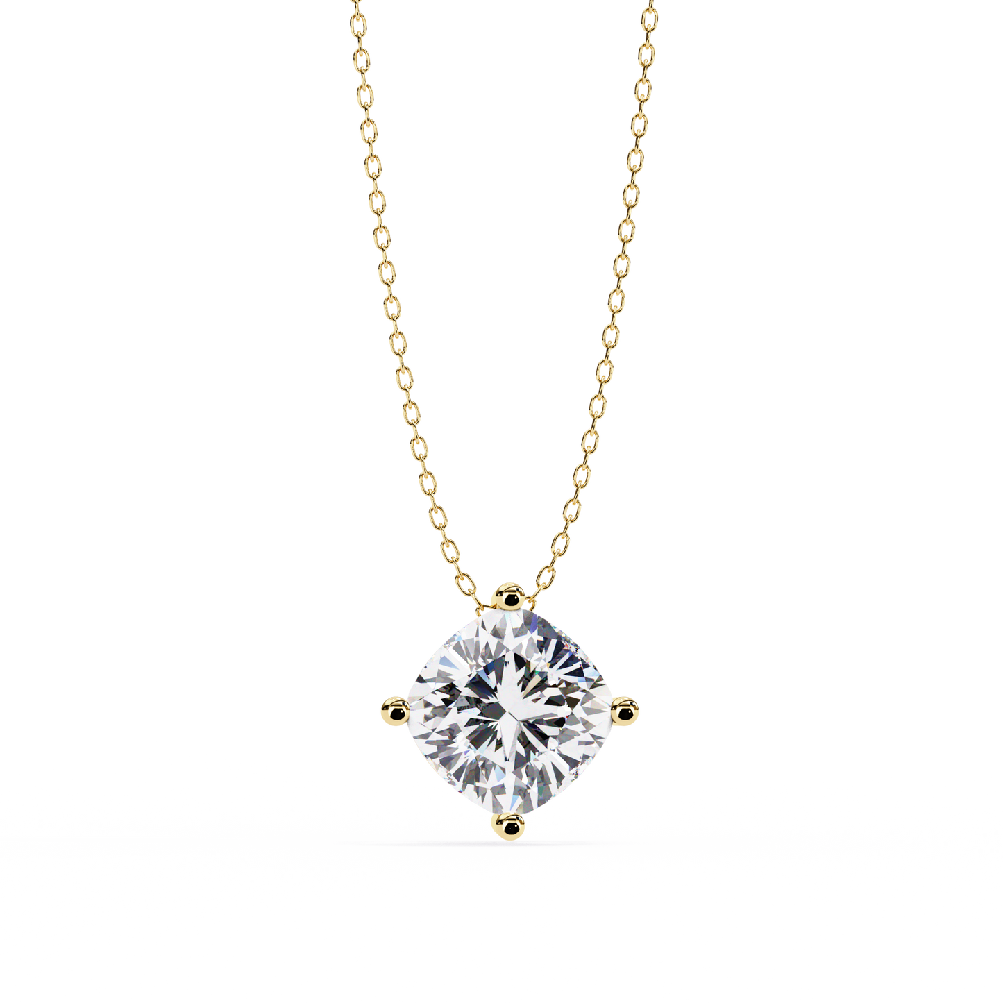 Sophisticated Brilliance: 2.32ct Compass-Set Cushion Cut Diamond Pendant